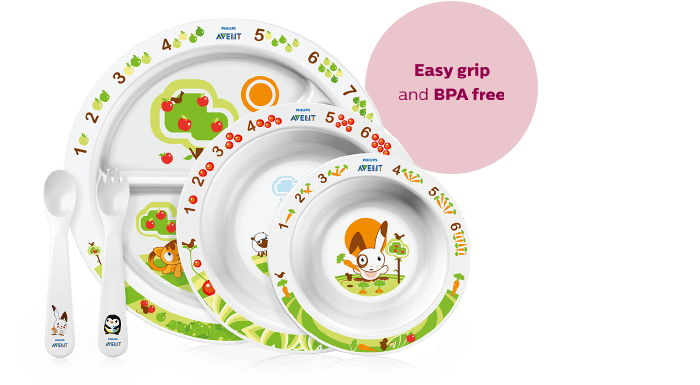 Philips Avent toddler mealtime set eagy grip and BPA free