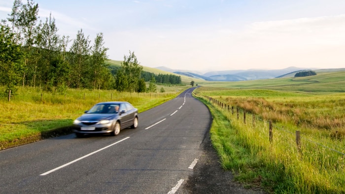 car on the road