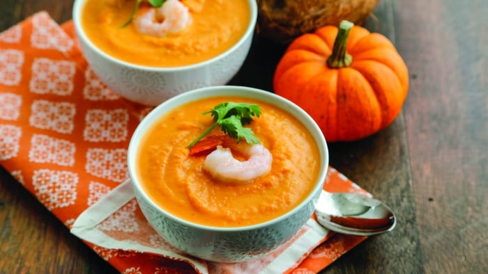 Pumkin and chorizo soup