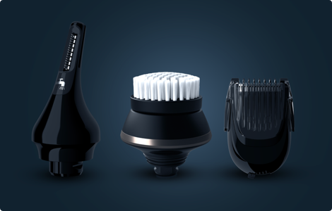 A beard styler, a precision trimmer or a cleansing brush